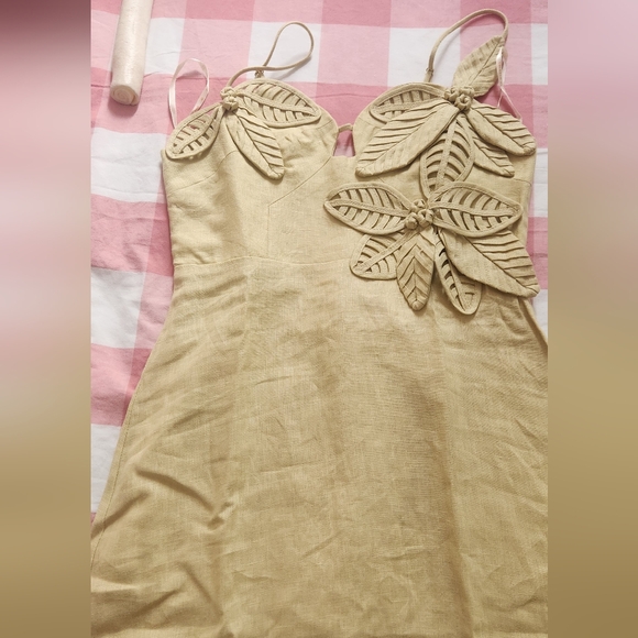 farm rio. sand 3d flower bodice midi dress. size s. NWT - Picture 14 of 15